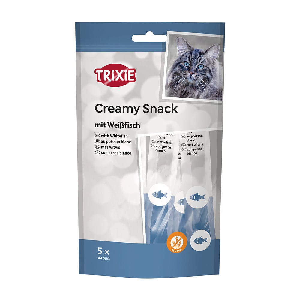 Trixie Creamy Snack White Fish tyrelių skanėstai katėms, 70 g