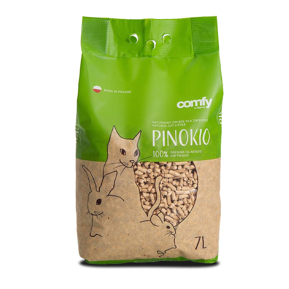 Comfy Pinokio medžio granulių kraikas katėms, graužikams ir paukščiams 7L