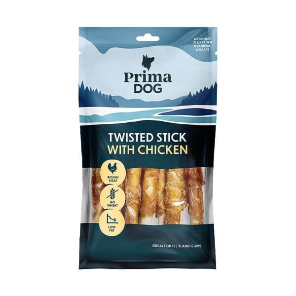 PrimaDog Twisted Stick with Chicken kauliukai šunims
