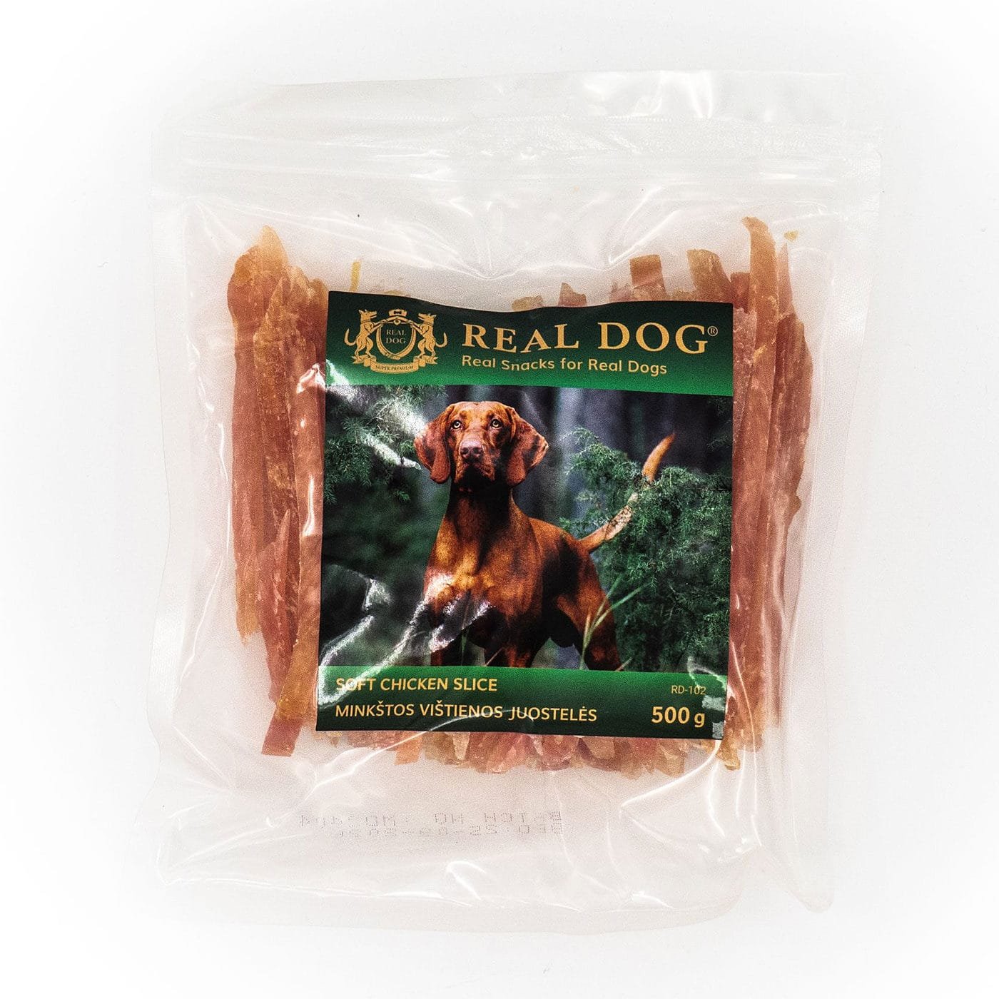 Real Dog skanėstai šunims, minkštos vištienos juostelės 500 g