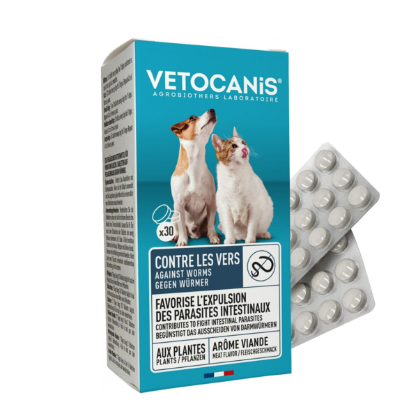 Vetocanis tabletės nuo kirminų šunims ir katėms N30