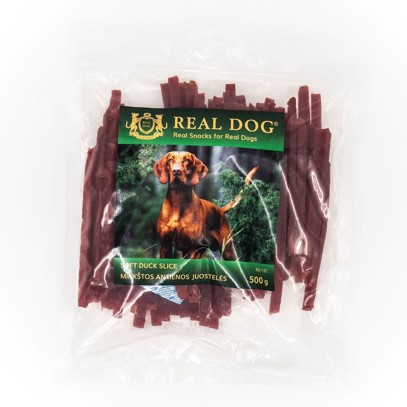 Real Dog skanėstai šunims, minkštos antienos juostelės, 500 g