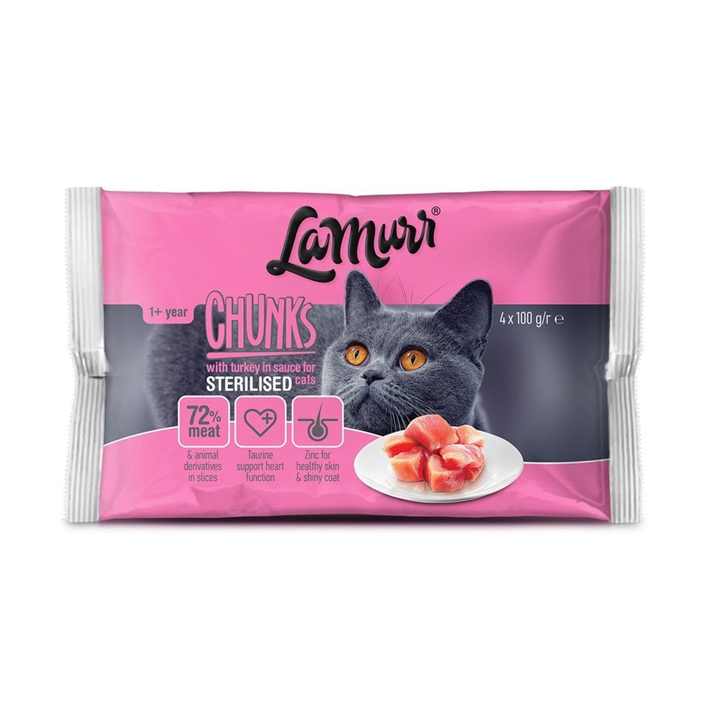 La Murr Steriliseeritud kalkunipurkide konservikomplekt kassidele kastmes