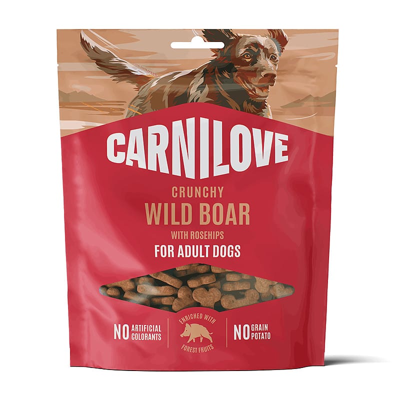 Carnilove Wild Boar with Rosehips skanėstai šunims, 200 g