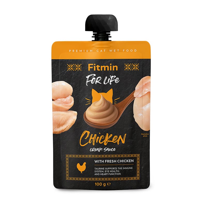 Fitmin For Life Cream Sauce Chicken mėsos tyrelė katėms, 100 g