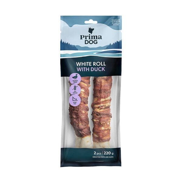 PrimaDog White Roll koos pardiluudega koertele 2 tk, 220 g