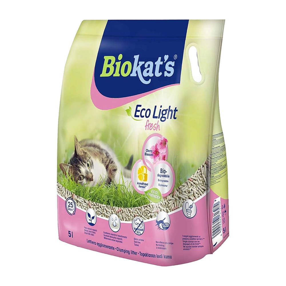 Biokats Eco Light tofu kraikas katėms, Fresh Cherry Blossom kvapo, 5 L