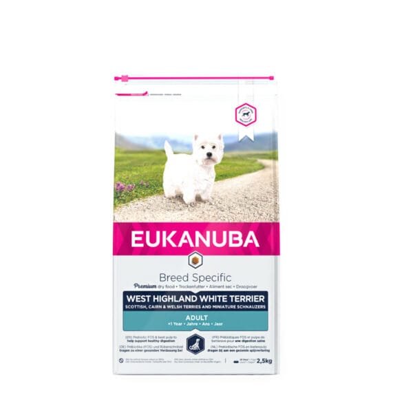 Eukanuba West Highland Terrier Adult Chicken sausas maistas šunims 2.5 kg